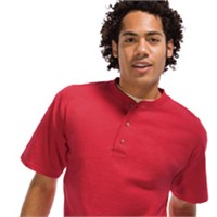 Anvil Cotton Deluxe Short Sleeve Henley T-Shirt
