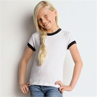 Bella Girls' 1x1 Baby Rib Ringer T-Shirt