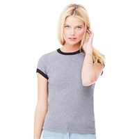 Bella Ladies' 1x1 Ribbed Ringer Tee