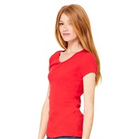 Bella Ladies' Baby Rib V-Neck T-Shirt