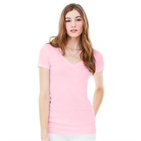 Bella Ladies' Tissue Jersey Deep V-Neck T-Shirt