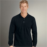 Gildan Long Sleeve Pique Knit Polo Shirt